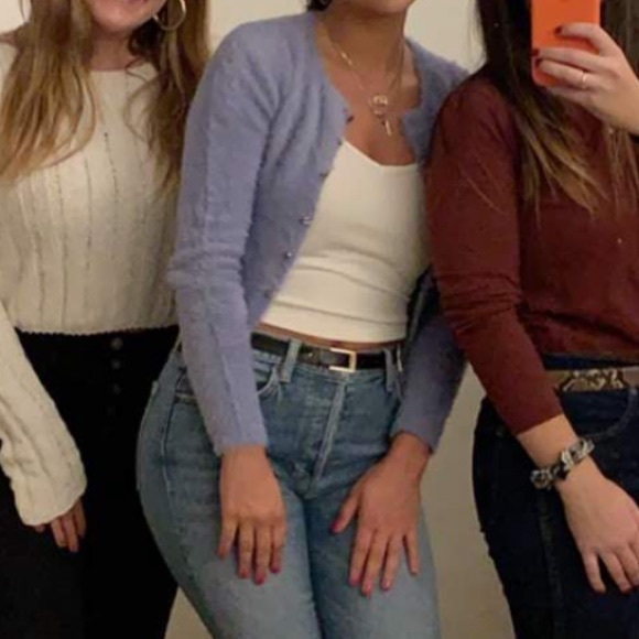 Forever21 Purple Fuzzy Cardigan - Picture 2 of 2